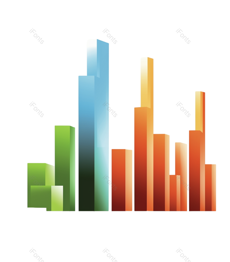 形状图片,金融元素,图表PNG,蓝色免抠素材